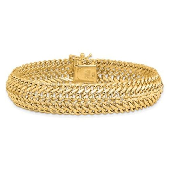The WHolesale Jeweler Jewelry - 14k Gold Fancy Link Bracelet, 7.5 inches long, New